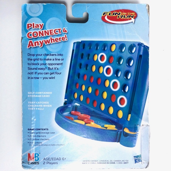 Hasbro Connect 4 Travel Fun On The Run Milton Bradley - Picture 2 of 2